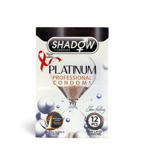 کاندوم خاردار تاخیری شادو Shadow مدل Platinum - بسته 12 عددی