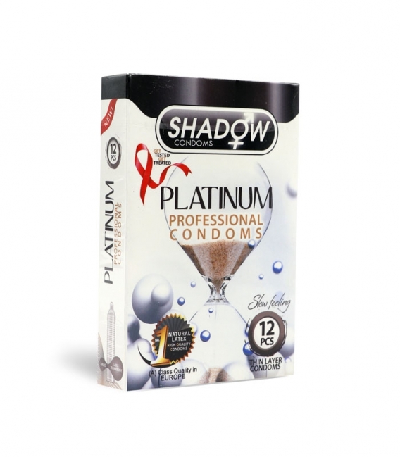 کاندوم خاردار تاخیری شادو Shadow مدل Platinum - بسته 12 عددی