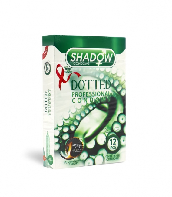 کاندوم خاردار تحریک کننده شادو Shadow مدل Dotted - بسته 12 عددی