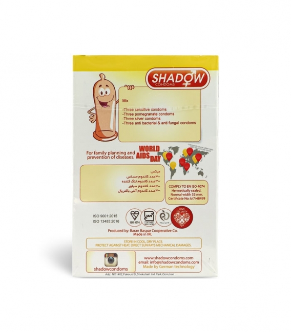 کاندوم شادو Shadow مدل Mix - بسته 12 عددی