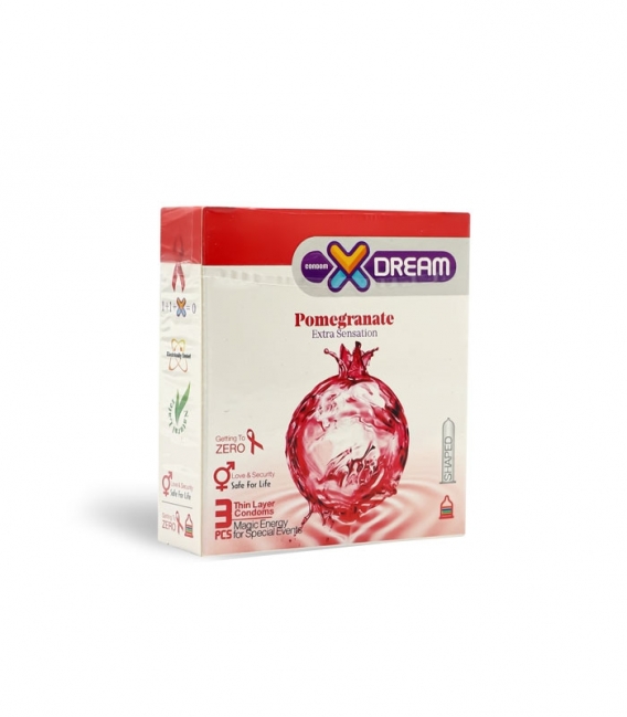 کاندوم ایکس دریم X Dream مدل Pomegranate - بسته 3 عددی