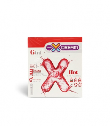 کاندوم تحریک کننده تاخیری ایکس دریم X Dream مدل Hot - بسته 3 عددی