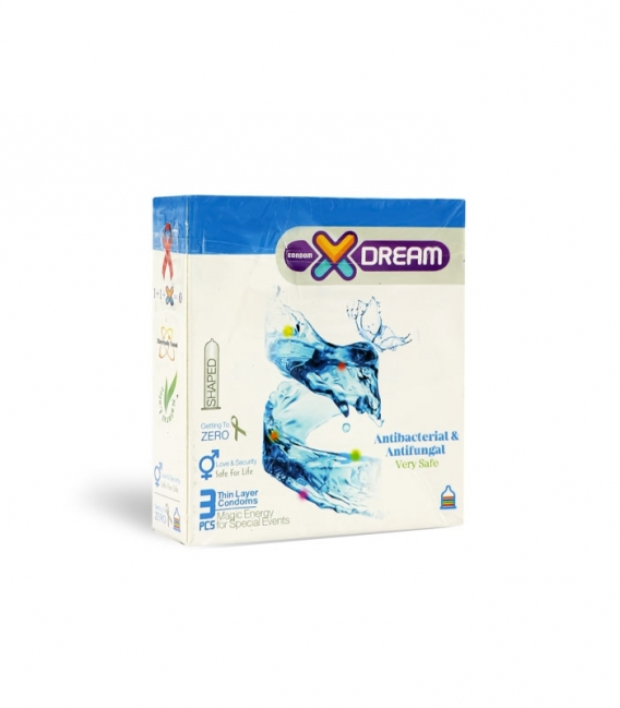 کاندوم ایکس دریم X Dream مدل Antibacterial - بسته 3 عددی