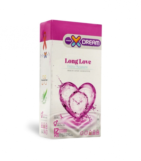کاندوم ایکس دریم X Dream مدل Long Love - بسته 12 عددی