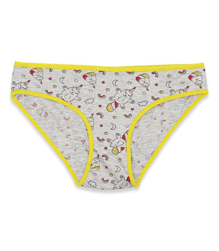 ست شورت و سوتین نخی فنردار ژوبین کد 1066 طرح تکشاخ زرد خاکستری