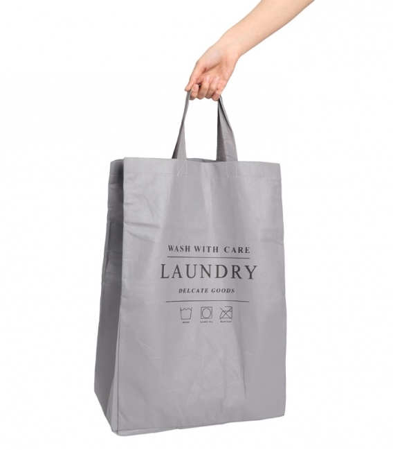 کیسه رخت چرک ضد آب به همراه ساک نگهداری سایز 58×73 سانتی‌متر خاکستری