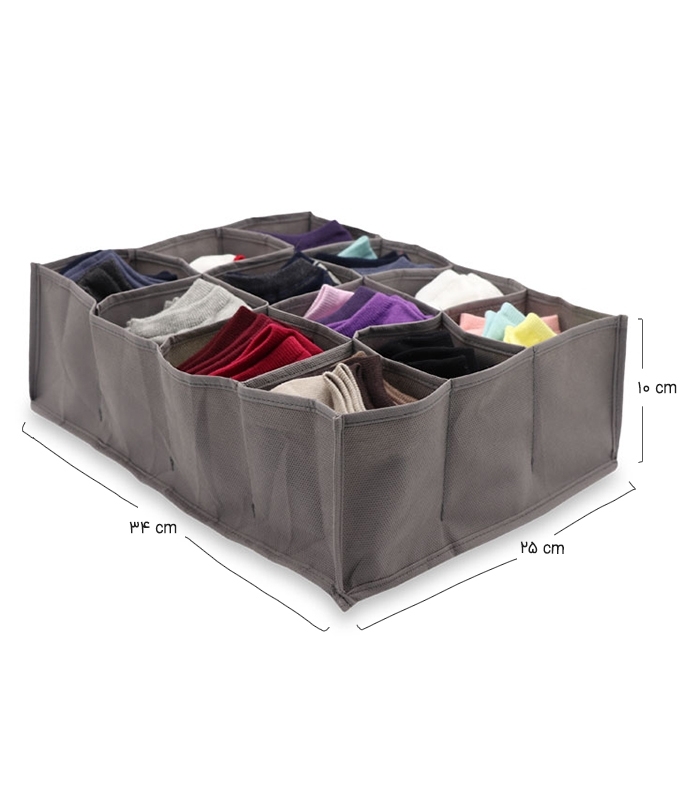 نظم دهنده کشو سایز 10×25×34 سانتی متر خاکستری