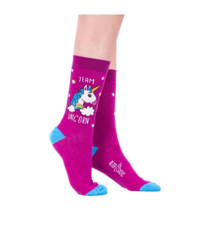 جوراب Alter Socks طرح تکشاخ صورتی