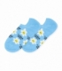 جوراب قوزکی طرح گل آبی