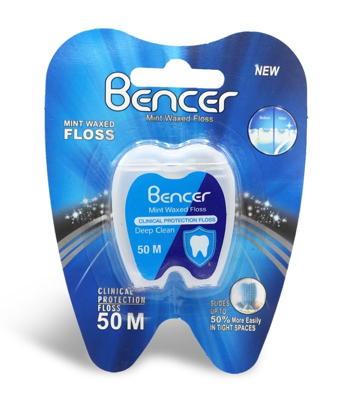 نخ دندان نعنایی بنسر Bencer حاوی موم عسل - طول 50 متر