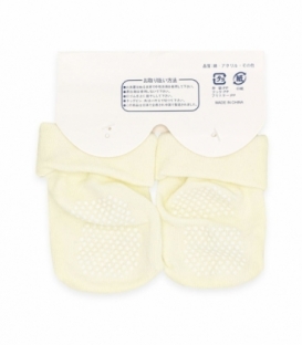 جوراب نیم ساق نوزادی کف استپ‌دار طرح شیر لیمویی