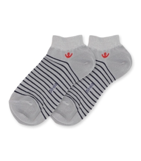 جوراب نانو مچی پاآرا کد 403 طرح لنگر خاکستری سرمهای