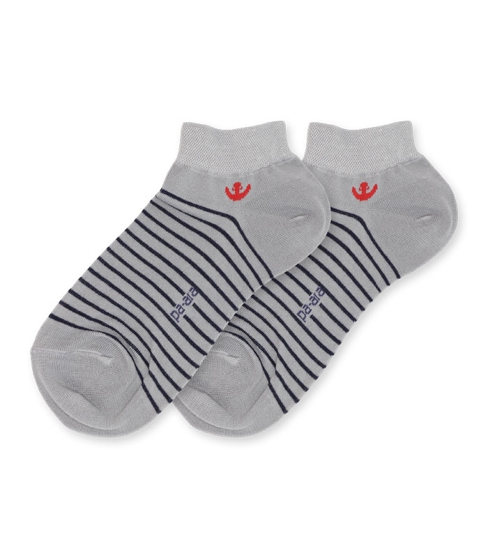 جوراب نانو مچی پاآرا کد 403 طرح لنگر خاکستری سرمهای