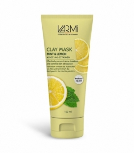 ماسک پاکسازی کننده خاک رسی مناسب پوست‌های چرب Varmi وارمی حاوی عصاره نعناع و لیمو - حجم 150 میلی لیتر