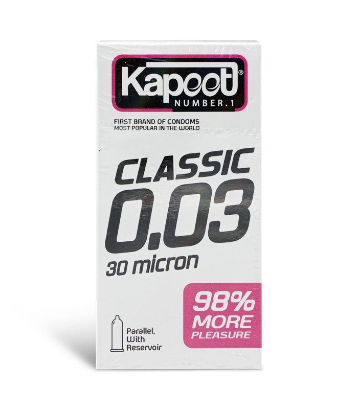 کاندوم بسیار نازک کاپوت Kapoot مدل Classic 0.03 - بسته 12 عددی