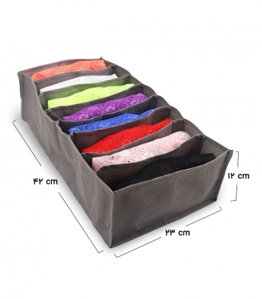 نظم دهنده کشو کد 371 ابعاد 12×23×42 سانتی متر سایز M خاکستری - 8 جیب