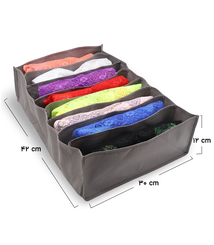 خرید نظم دهنده کشو کد 372 ابعاد 12×30×42 سانتی متر سایز L خاکستری
