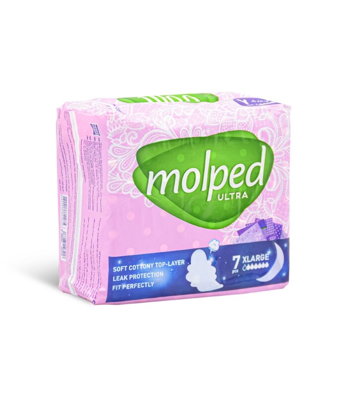 نوار بهداشتی بالدار خیلی نازک مشبک مولپد Molped مدل Ultra خیلی بزرگ کد 403 - بسته 7 عددی
