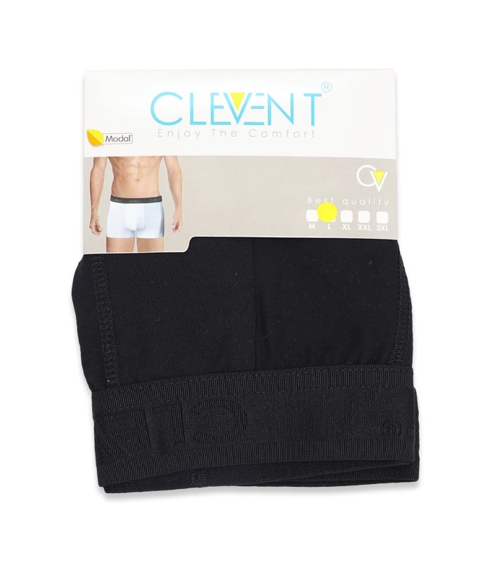 شورت مردانه مودال پادار کش از رو Clevent کلونت کد 24082 مشکی