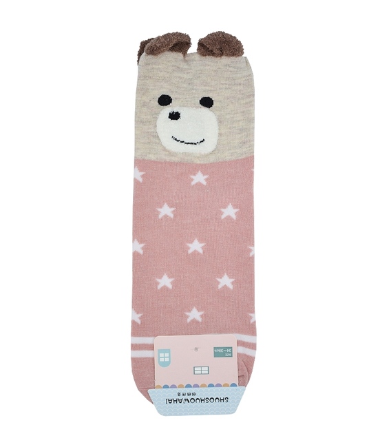 جوراب نیم ساق گوشدار طرح خرس ستاره دار