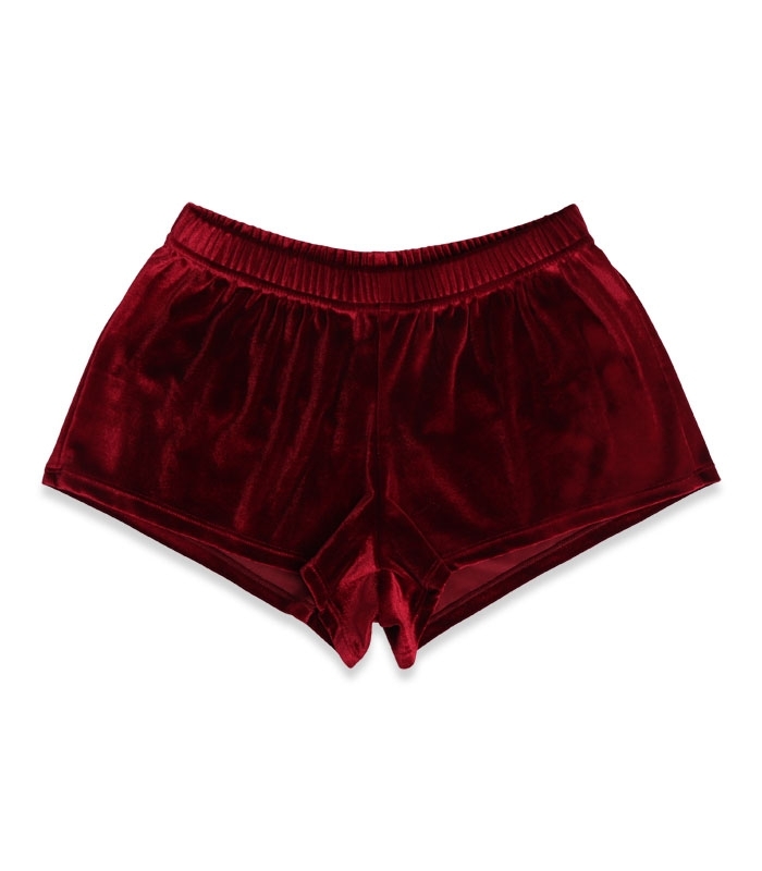 لباس راحتی تاپ و شورتک مخمل Neev نیو کد 4605 زرشکی Wine
