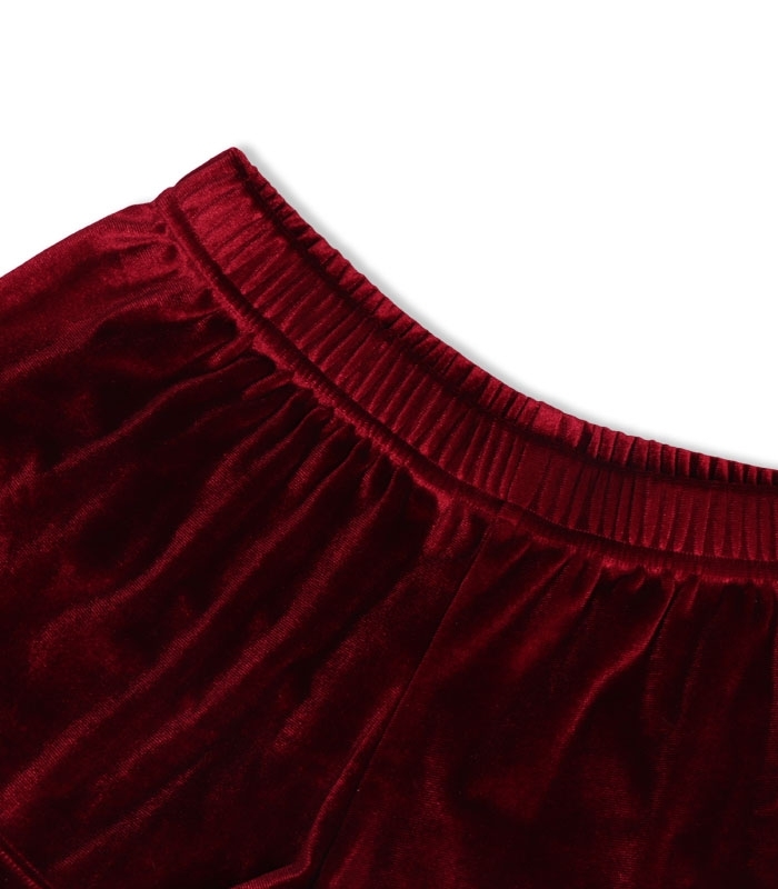 لباس راحتی تاپ و شورتک مخمل Neev نیو کد 4605 زرشکی Wine