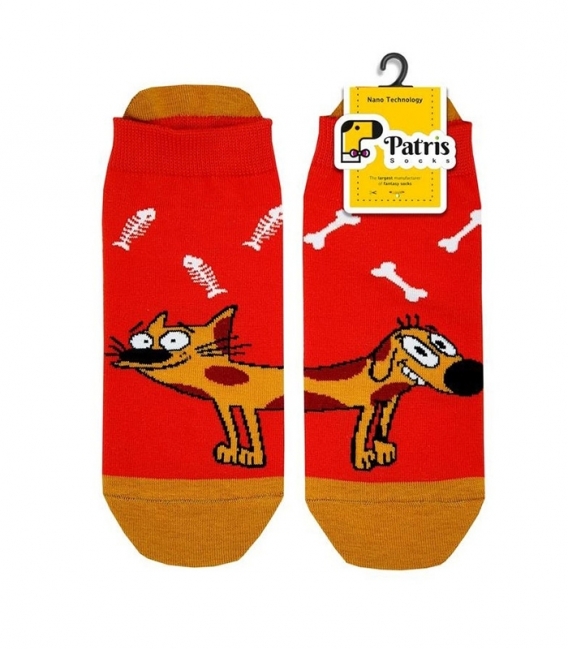 جوراب لنگه به لنگه مچی نانو پاتریس طرح گربه سگ قرمز