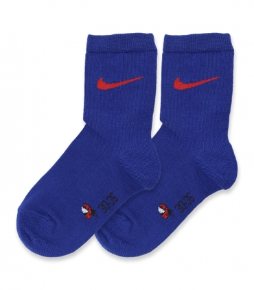 جوراب نیم ساق بچگانه نانو پاآرا کد 703 طرح Nike قرمز آبی نفتی