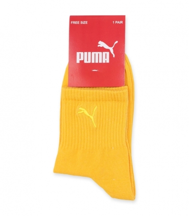 جوراب نیم ساق کش انگلیسی گلدوزی طرح Puma پرتقالی