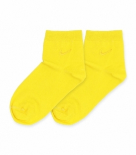 جوراب نیم ساق گلدوزی طرح Nike زرد