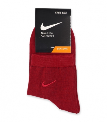 جوراب نیم ساق گلدوزی طرح Nike قرمز