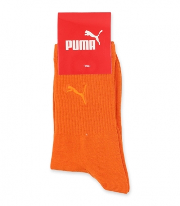 جوراب ساقدار کش انگلیسی گلدوزی طرح Puma نارنجی
