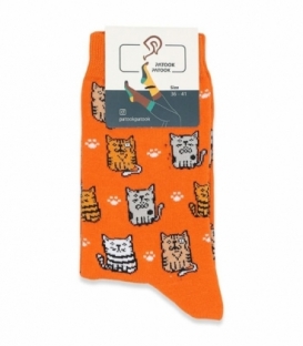 جوراب ساقدار Patook پاتوک طرح گربه نارنجی