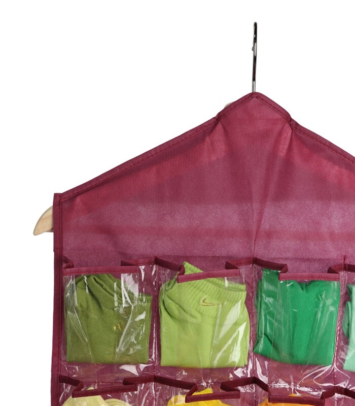 نظم دهنده جوراب آویزی کد 356 ابعاد 38×68 سانتی متر - 16 جیب