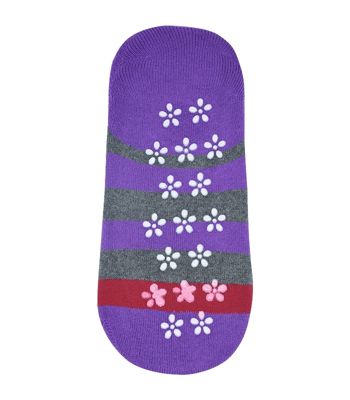 جوراب حولهای  کف استپدار طرح خرگوش بنفش