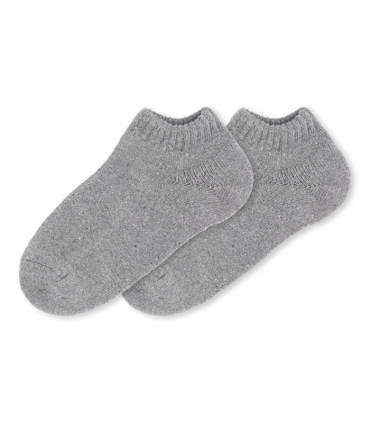 جوراب پشمی حوله‌ای مچی ساده خاکستری روشن