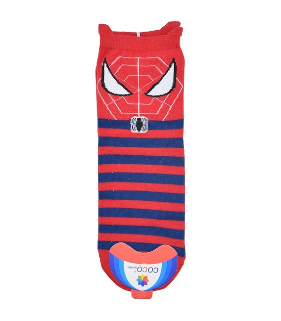 جوراب نیم ساق گوشدار طرح Spiderman قرمز