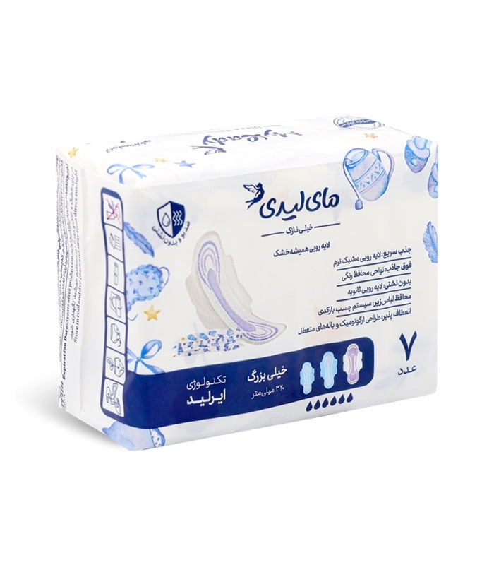 نوار بهداشتی بالدار خیلی نازک مشبک MyLady مای لیدی مدل Instant Dry خیلی بزرگ - بسته 7 عددی