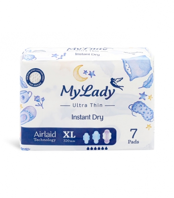 نوار بهداشتی بالدار خیلی نازک مشبک MyLady مای لیدی مدل Instant Dry خیلی بزرگ - بسته 7 عددی
