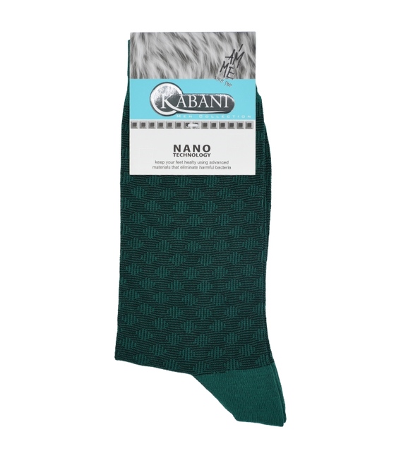 جوراب نانو ساق بلند Kabani طرح لوزی سبز