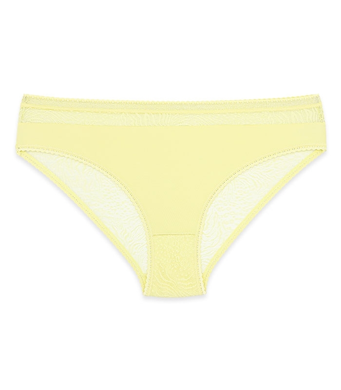شورت زنانه اسلیپ میکروفایبر و دانتل Neev نیو کد 2430 لیمویی Lemon