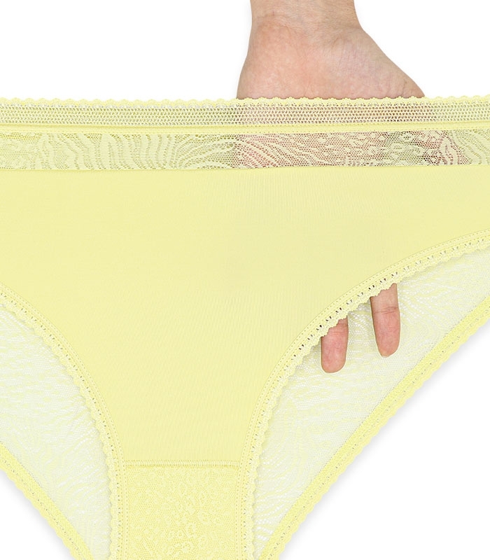 شورت زنانه اسلیپ میکروفایبر و دانتل Neev نیو کد 2430 لیمویی Lemon