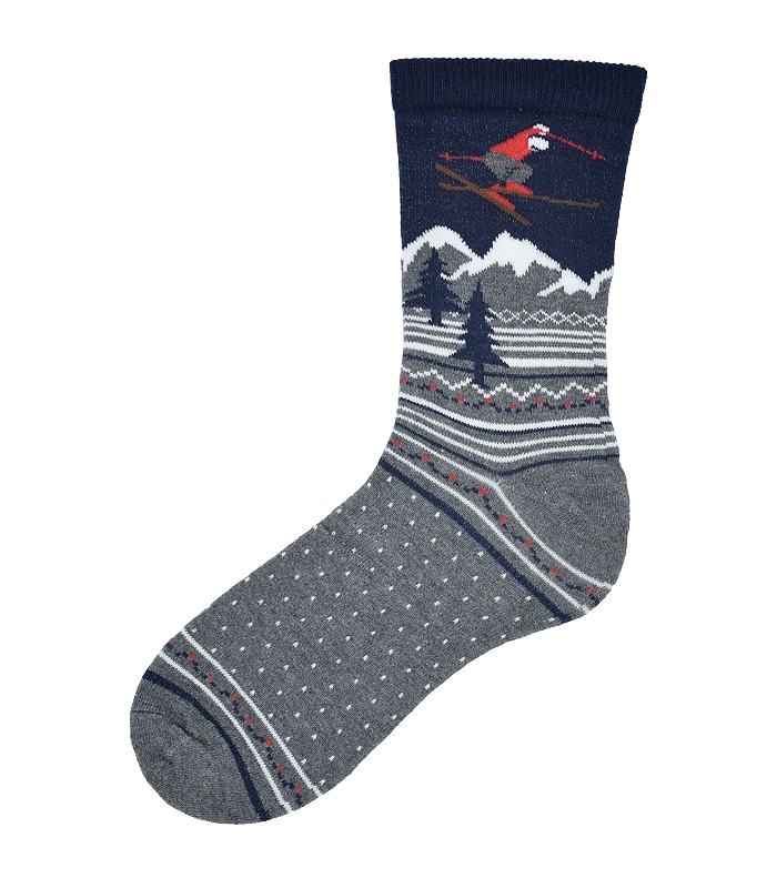 جوراب ساق بلند زنانه Çağdaş طرح اسکی - 4 جفت