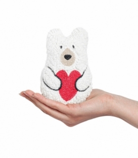 عروسک پشمالو خرس ابعاد 11×16 سانتی متر سفید