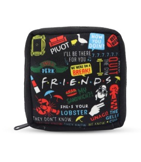 کیف نوار بهداشتی زیپ ‌دار Hippo هیپو ابعاد 13×13 طرح Friends مشکی