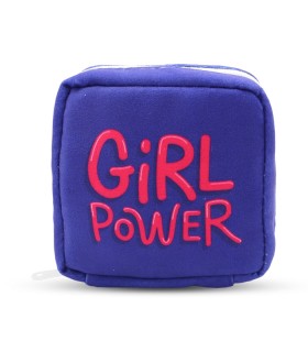 کیف نوار بهداشتی زیپ ‌دار Hippo هیپو ابعاد 13×13 طرح Girl Power آبی کاربنی
