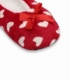 پاپوش پشمی پاپیون دار کف استپدار طرح قلبی قرمز