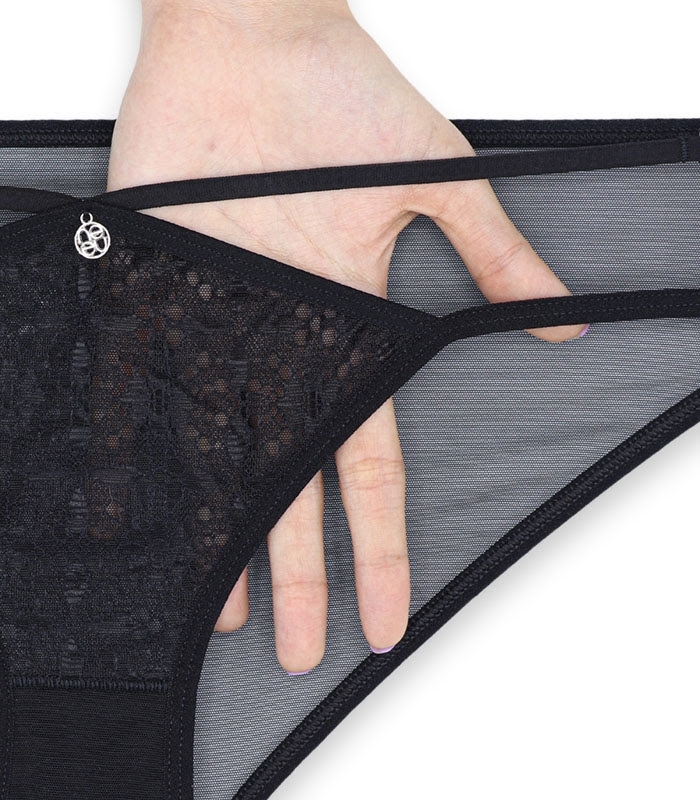 شورت زنانه اسلیپ حریر و دانتل Neev نیو کد 850 مشکی Black
