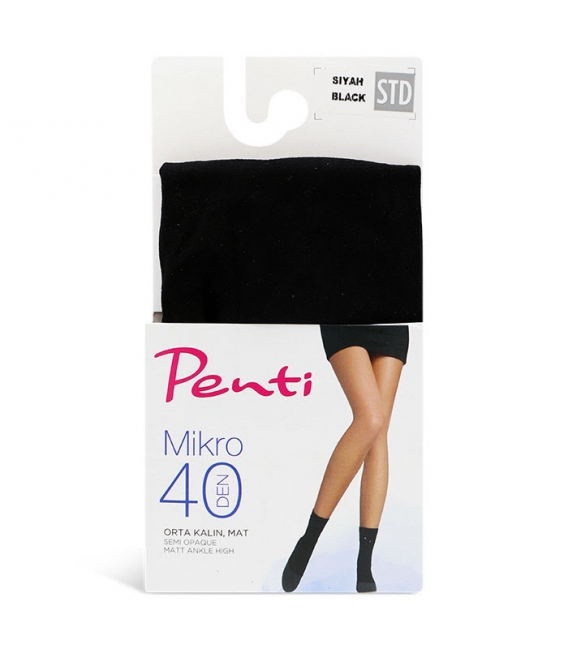 جوراب Penti پنتی نیم ساق مدل Mikro مات ضخامت 40 مشکی Black