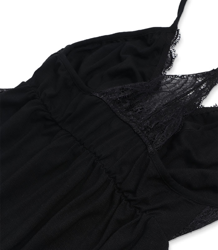 پیراهن بندی مودال و دانتل Neev نیو کد 4104 مشکی Black